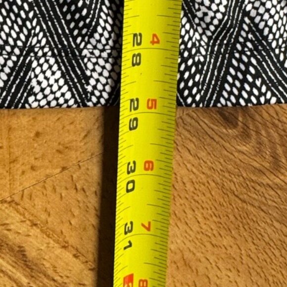 Robert Louis Wide Leg Culottes Pockets Pant Black White Chevron Elastic Waist XL - Picture 7 of 9